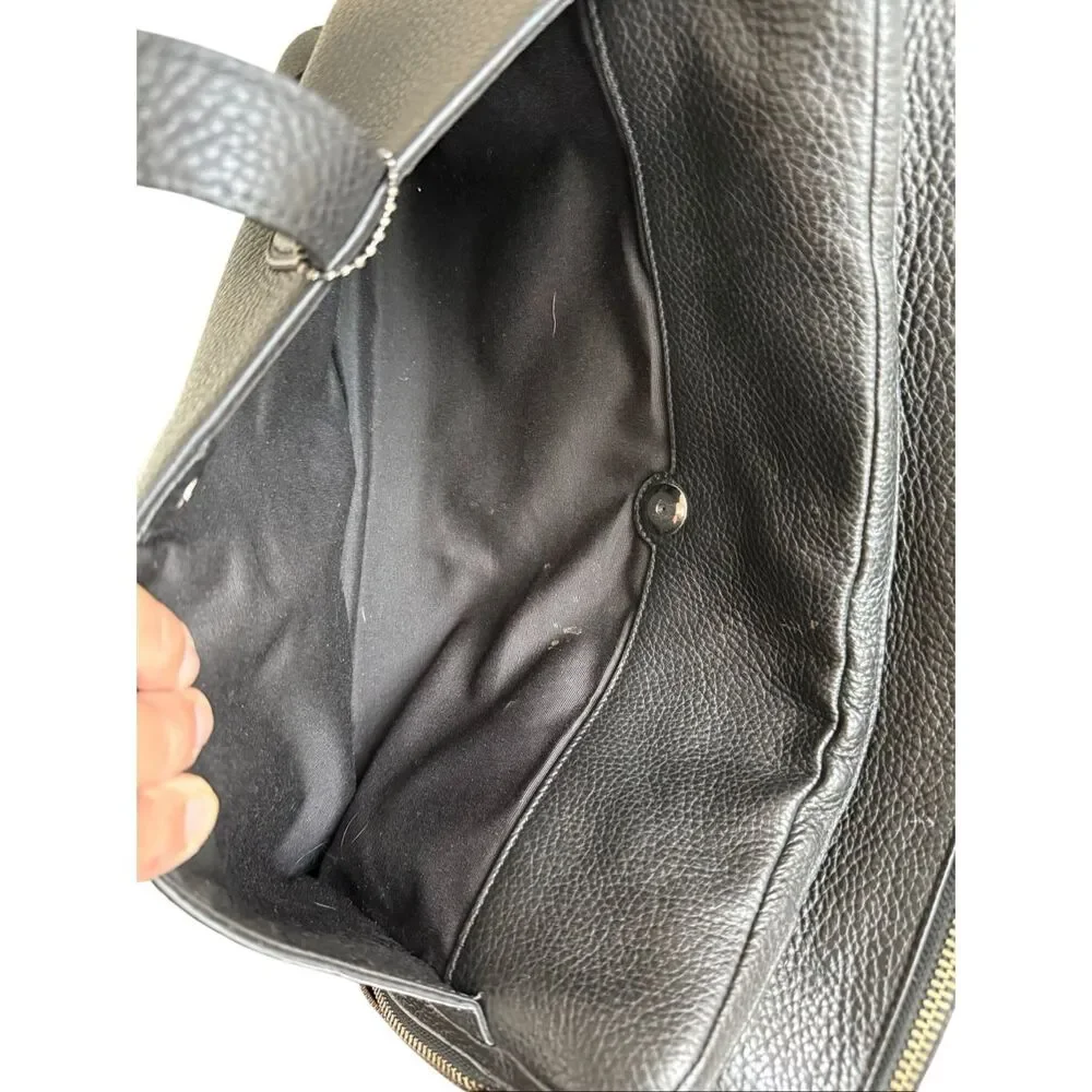 Coach Unisex Black Pebbled Leather Hamilton Business Travel Briefcase OS